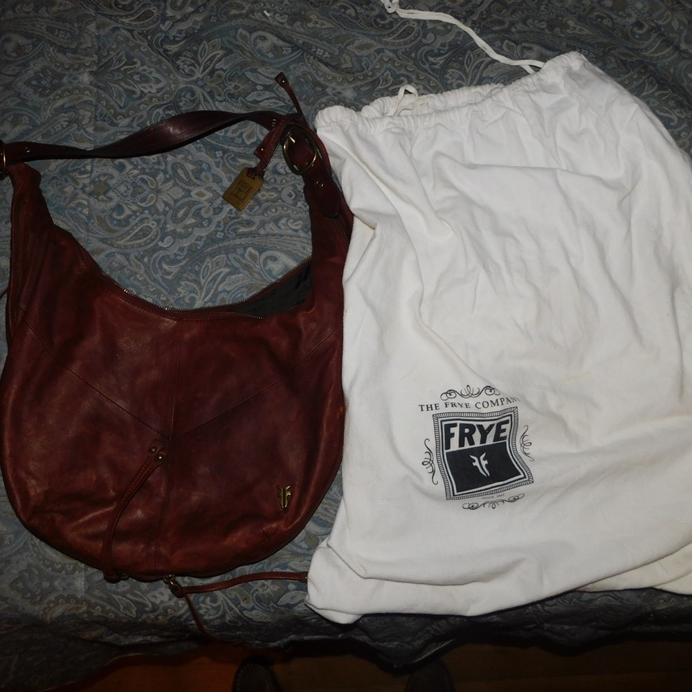 FRYE burgundy leather purse